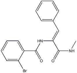 2-bromo-N-{1-[(methylamino)carbonyl]-2-phenylvinyl}benzamide Struktur