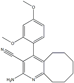 2-amino-4-(2,4-dimethoxyphenyl)-5,6,7,8,9,10-hexahydrocycloocta[b]pyridine-3-carbonitrile Struktur