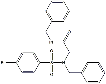 2-[[(4-bromophenyl)sulfonyl](phenylmethyl)amino]-N-(pyridin-2-ylmethyl)acetamide Struktur