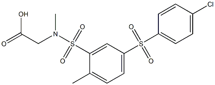 [({5-[(4-chlorophenyl)sulfonyl]-2-methylphenyl}sulfonyl)(methyl)amino]acetic acid Struktur