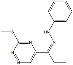 1-[3-(methylsulfanyl)-1,2,4-triazin-5-yl]-1-propanone phenylhydrazone Struktur