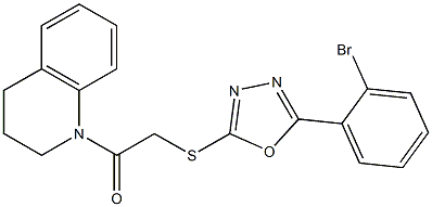 5-(2-bromophenyl)-1,3,4-oxadiazol-2-yl 2-(3,4-dihydro-1(2H)-quinolinyl)-2-oxoethyl sulfide Struktur