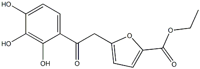 ethyl 5-[2-oxo-2-(2,3,4-trihydroxyphenyl)ethyl]-2-furoate Struktur