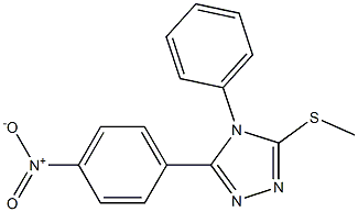 3-{4-nitrophenyl}-5-(methylsulfanyl)-4-phenyl-4H-1,2,4-triazole Struktur