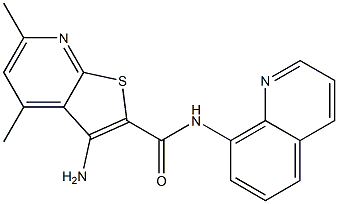 3-amino-4,6-dimethyl-N-(8-quinolinyl)thieno[2,3-b]pyridine-2-carboxamide Struktur