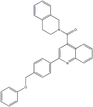 4-[4-(3,4-dihydro-2(1H)-isoquinolinylcarbonyl)-2-quinolinyl]benzyl phenyl ether Struktur