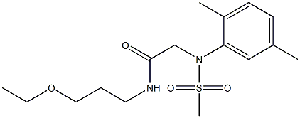 2-[2,5-dimethyl(methylsulfonyl)anilino]-N-(3-ethoxypropyl)acetamide Struktur