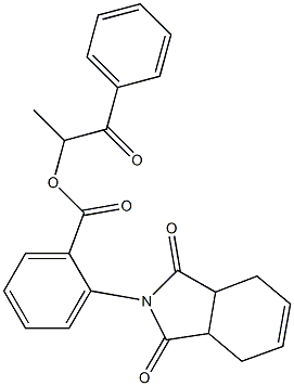 1-methyl-2-oxo-2-phenylethyl 2-(1,3-dioxo-1,3,3a,4,7,7a-hexahydro-2H-isoindol-2-yl)benzoate Struktur