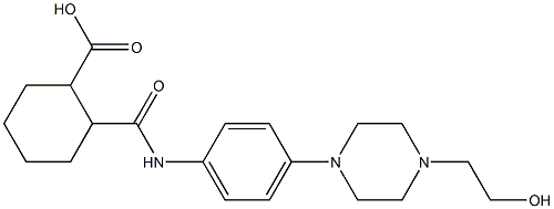 2-({4-[4-(2-hydroxyethyl)-1-piperazinyl]anilino}carbonyl)cyclohexanecarboxylic acid Struktur