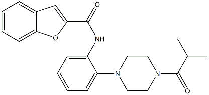 N-[2-(4-isobutyryl-1-piperazinyl)phenyl]-1-benzofuran-2-carboxamide Struktur