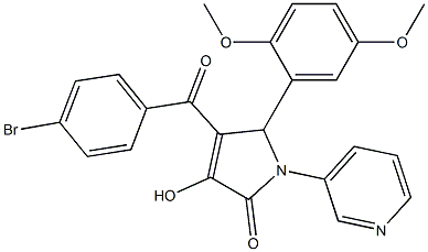 4-(4-bromobenzoyl)-5-(2,5-dimethoxyphenyl)-3-hydroxy-1-(3-pyridinyl)-1,5-dihydro-2H-pyrrol-2-one Struktur