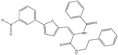 N-(2-(5-{3-nitrophenyl}-2-furyl)-1-{[(2-phenylethyl)amino]carbonyl}vinyl)benzamide Struktur