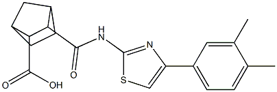 3-({[4-(3,4-dimethylphenyl)-1,3-thiazol-2-yl]amino}carbonyl)bicyclo[2.2.1]heptane-2-carboxylic acid Struktur