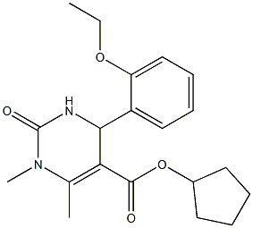 cyclopentyl 4-(2-ethoxyphenyl)-1,6-dimethyl-2-oxo-1,2,3,4-tetrahydro-5-pyrimidinecarboxylate Struktur