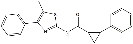 N-(5-methyl-4-phenyl-1,3-thiazol-2-yl)-2-phenylcyclopropanecarboxamide Struktur