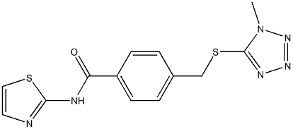 4-{[(1-methyl-1H-tetraazol-5-yl)sulfanyl]methyl}-N-(1,3-thiazol-2-yl)benzamide Struktur