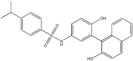 N-[4-hydroxy-3-(2-hydroxy-1-naphthyl)phenyl]-4-isopropylbenzenesulfonamide Struktur