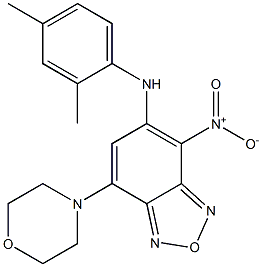 5-(2,4-dimethylanilino)-4-nitro-7-(4-morpholinyl)-2,1,3-benzoxadiazole Struktur