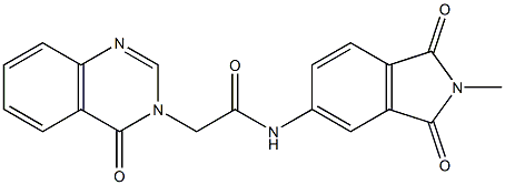 N-(2-methyl-1,3-dioxo-2,3-dihydro-1H-isoindol-5-yl)-2-(4-oxo-3(4H)-quinazolinyl)acetamide Struktur