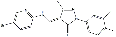 4-{[(5-bromo-2-pyridinyl)amino]methylene}-2-(3,4-dimethylphenyl)-5-methyl-2,4-dihydro-3H-pyrazol-3-one Struktur