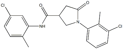 1-(3-chloro-2-methylphenyl)-N-(5-chloro-2-methylphenyl)-5-oxo-3-pyrrolidinecarboxamide Struktur