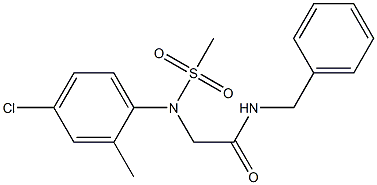 N-benzyl-2-[4-chloro-2-methyl(methylsulfonyl)anilino]acetamide Struktur