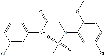 2-[5-chloro-2-methoxy(methylsulfonyl)anilino]-N-(3-chlorophenyl)acetamide Struktur