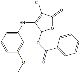 4-chloro-3-(3-methoxyanilino)-5-oxo-2,5-dihydro-2-furanyl benzoate Struktur