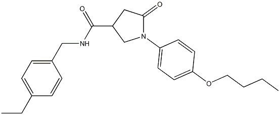 1-(4-butoxyphenyl)-N-(4-ethylbenzyl)-5-oxo-3-pyrrolidinecarboxamide Struktur