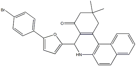 5-[5-(4-bromophenyl)-2-furyl]-2,2-dimethyl-2,3,5,6-tetrahydrobenzo[a]phenanthridin-4(1H)-one Struktur