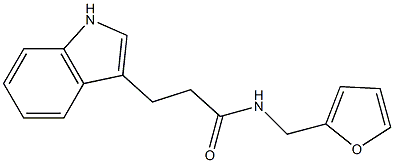 N-(2-furylmethyl)-3-(1H-indol-3-yl)propanamide Struktur