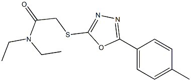 N,N-diethyl-2-{[5-(4-methylphenyl)-1,3,4-oxadiazol-2-yl]sulfanyl}acetamide Struktur