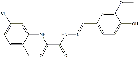 N-(5-chloro-2-methylphenyl)-2-[2-(4-hydroxy-3-methoxybenzylidene)hydrazino]-2-oxoacetamide Struktur