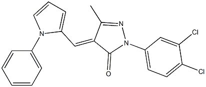 2-(3,4-dichlorophenyl)-5-methyl-4-[(1-phenyl-1H-pyrrol-2-yl)methylene]-2,4-dihydro-3H-pyrazol-3-one Struktur