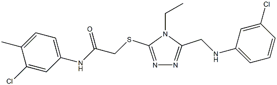 2-({5-[(3-chloroanilino)methyl]-4-ethyl-4H-1,2,4-triazol-3-yl}sulfanyl)-N-(3-chloro-4-methylphenyl)acetamide Struktur