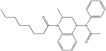 N-(2-methyl-1-octanoyl-1,2,3,4-tetrahydro-4-quinolinyl)-N-phenylacetamide Struktur