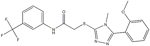 2-({4-methyl-5-[2-(methyloxy)phenyl]-4H-1,2,4-triazol-3-yl}sulfanyl)-N-[3-(trifluoromethyl)phenyl]acetamide Struktur