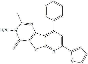 3-amino-2-methyl-9-phenyl-7-(2-thienyl)pyrido[3',2':4,5]thieno[3,2-d]pyrimidin-4(3H)-one Struktur