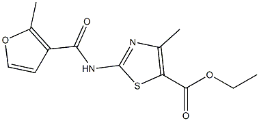 ethyl 4-methyl-2-[(2-methyl-3-furoyl)amino]-1,3-thiazole-5-carboxylate Struktur