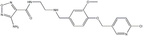 4-amino-N-[2-({4-[(6-chloro-3-pyridinyl)methoxy]-3-methoxybenzyl}amino)ethyl]-1,2,5-oxadiazole-3-carboxamide Struktur