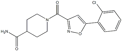 1-{[5-(2-chlorophenyl)-3-isoxazolyl]carbonyl}-4-piperidinecarboxamide Struktur