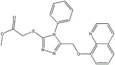 methyl ({4-phenyl-5-[(8-quinolinyloxy)methyl]-4H-1,2,4-triazol-3-yl}sulfanyl)acetate Struktur