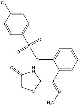 2-[2-(4-oxo-1,3-thiazolidin-2-ylidene)carbohydrazonoyl]phenyl 4-chlorobenzenesulfonate Struktur