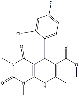 methyl 5-(2,4-dichlorophenyl)-1,3,7-trimethyl-2,4-dioxo-1,2,3,4,5,8-hexahydropyrido[2,3-d]pyrimidine-6-carboxylate Struktur