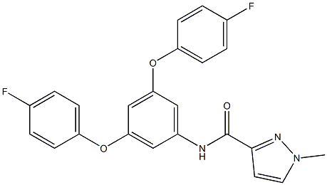 N-[3,5-bis(4-fluorophenoxy)phenyl]-1-methyl-1H-pyrazole-3-carboxamide Struktur