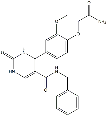 4-[4-(2-amino-2-oxoethoxy)-3-methoxyphenyl]-N-benzyl-6-methyl-2-oxo-1,2,3,4-tetrahydro-5-pyrimidinecarboxamide Struktur