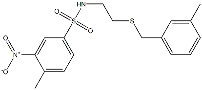 3-nitro-4-methyl-N-{2-[(3-methylbenzyl)sulfanyl]ethyl}benzenesulfonamide Struktur