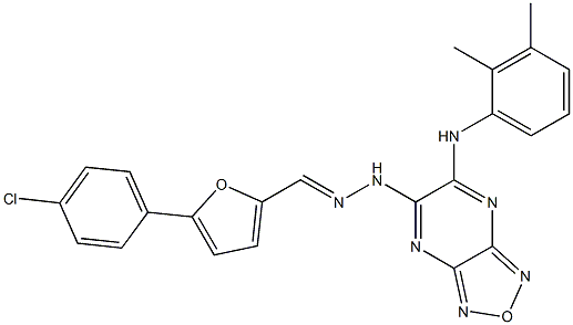 5-(4-chlorophenyl)-2-furaldehyde [6-(2,3-dimethylanilino)[1,2,5]oxadiazolo[3,4-b]pyrazin-5-yl]hydrazone Struktur