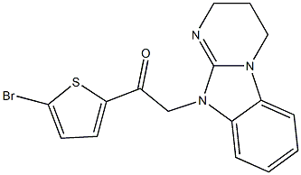 1-(5-bromothien-2-yl)-2-(3,4-dihydropyrimido[1,2-a]benzimidazol-10(2H)-yl)ethanone Struktur