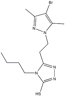 5-[2-(4-bromo-3,5-dimethyl-1H-pyrazol-1-yl)ethyl]-4-butyl-4H-1,2,4-triazole-3-thiol Struktur